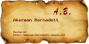 Akerman Bernadett névjegykártya