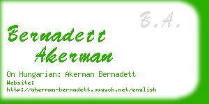 bernadett akerman business card